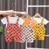 Sun Short Sleeved Shirt Dot Strap Shorts Set